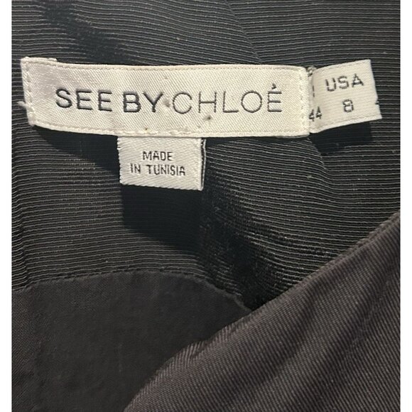 See by Chloé Black Sleeveless Tiered Mini Dress Women’s Size 8 – Made in Tunisia - Picture 2 of 13